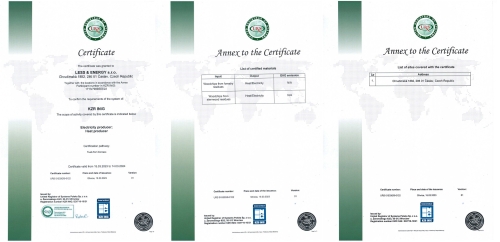 Společnost LESS &amp; ENERGY s.r.o. získala certifikát  systému KZR INiG (kritéria udržitelnosti paliv).